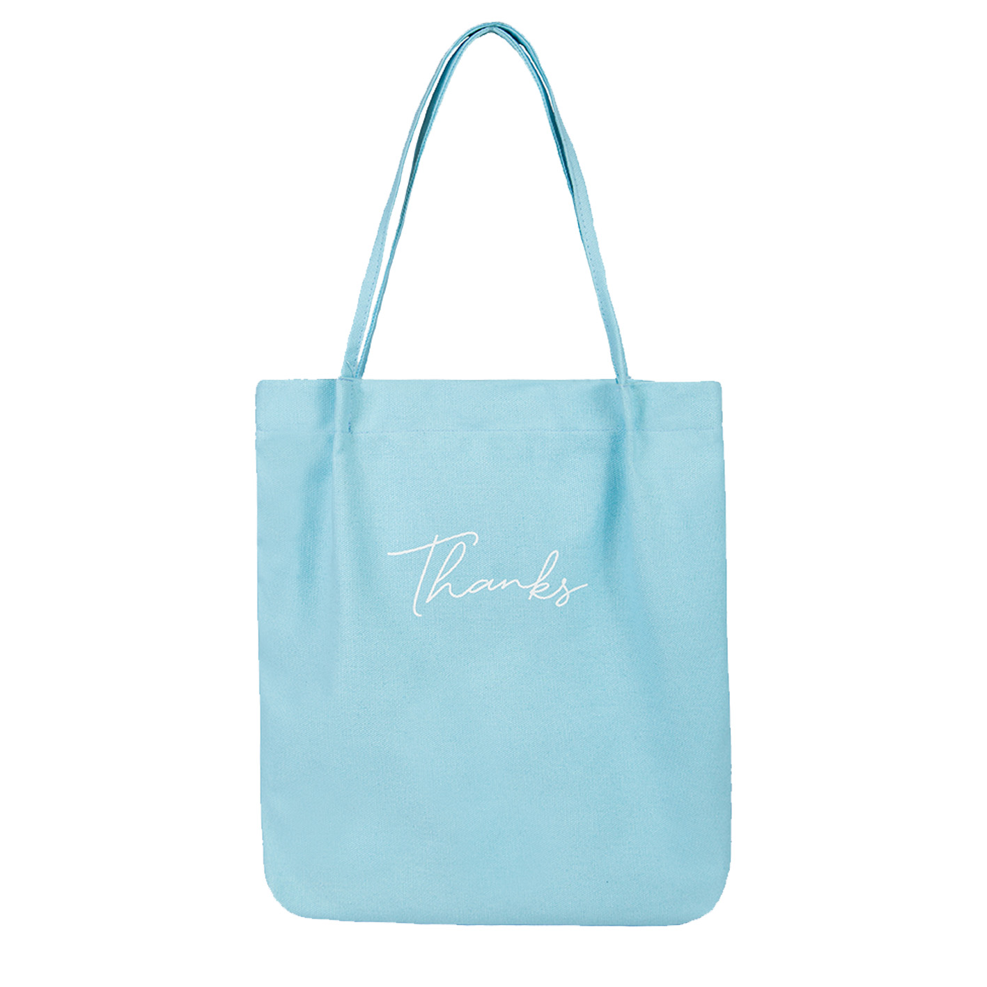 Шоппер 2 с кнопкой  голубой